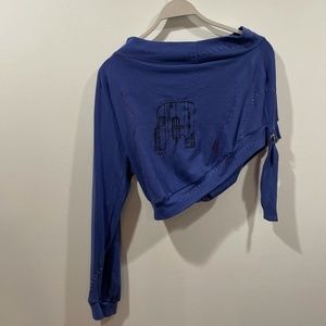 One shoulder Crop Sweater top/ Off the shoulder sweater/ Cute one shoulder top/